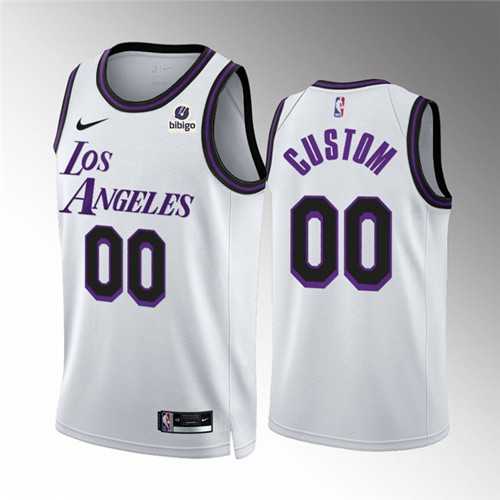 Men%27s Los Angeles Lakers Active Player Custom White City Edition Stitched Basketball Jersey->customized nba jersey->Custom Jersey